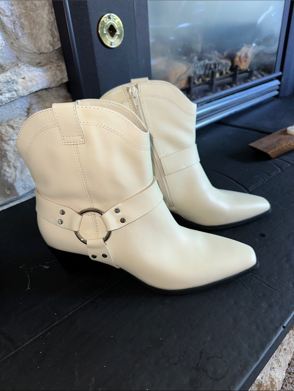 NWOT Open Edit Leather Ankle Boots